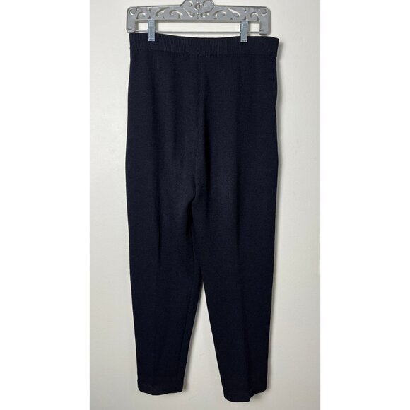 ST. JOHN SEPARATES BLACK SANTANA KNIT TAPERED BLACK PANTS 8 - Picture 5 of 7